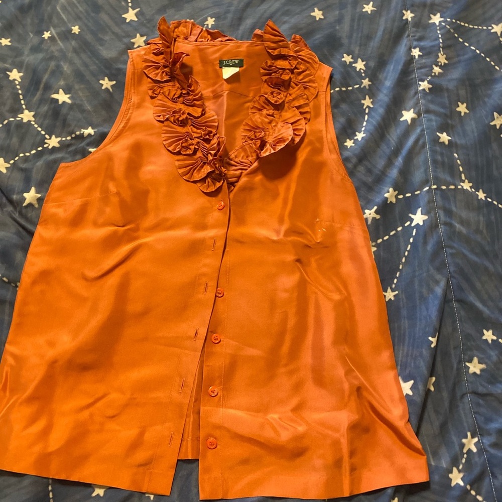 pink ruffle blouse